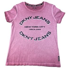 DKNY Jeans Pink Graphic Tee size XS top short sleeves
